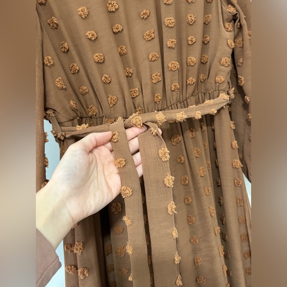 Bohme Brown/Rusty color Dress with Tie - Picture 4 of 5